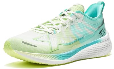 XTEP 2000 KM Hombre Zapatilla de Carrera cómoda portátil Zapatilla de Carrera Deportiva Dos mil kilómetros Vela Blanco/gelatina Verde Tamaño 43