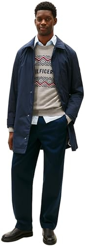Tommy Hilfiger Uomo Cappotto Corto Packable Carcoat con Tasche Laterali, Blu (Desert Sky), XL