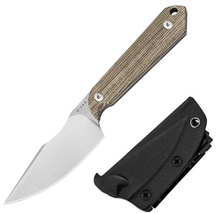 Kizer Mini Harpoon Kniv med Fast Blad och Slida, AEB-L Blad Jaktkniv med Micarta Handtag, Camping Kniv med Fast Blad Små EDC-knivar för Vandring, Överlevnad 1040S7