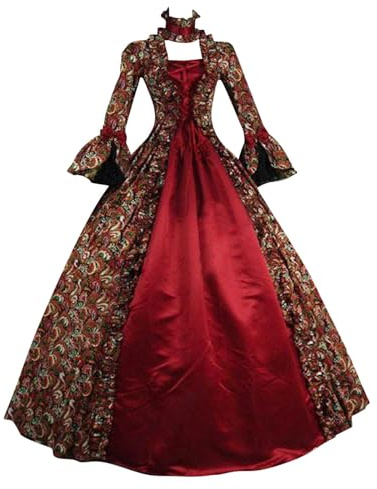 Duohropke - Vêtements médiévaux pour femmes - Robe de princesse de la Renaissance - Robe baroque rococo Lolita - Maxi robe victorienne - Robe de reine - Robe de soirée - Robe de cocktail - Robe A