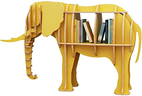 Estantería Creativa Con Forma De Elefante, Estantería De Almacenamiento De Gran Capacidad, Estante Decorativo De Pie, Fácil Instalación, Adecuada Para La Escuela, biblioteca, hogar(Yellow Color,117*36