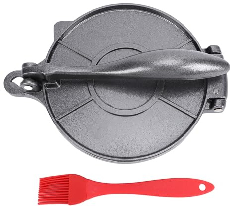 Qcwwy Prensa de Masa Manual, Máquina Portátil de Prensa de Tortillas, Herramienta de Masa para Tortillas de Maíz, Tamales Chapti Naan, Pan, Pizza, Herramientas de Cocina (BLACK)
