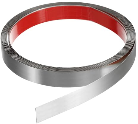 QUARKZMAN 16.4ft x 0.79 Profilo Parete Adesivo con Finitura a Specchio, Bordo Autoadesivo in Acciaio Inossidabile per Parete Soffitto Pavimento Mobile Bordo Piastrella, Argento