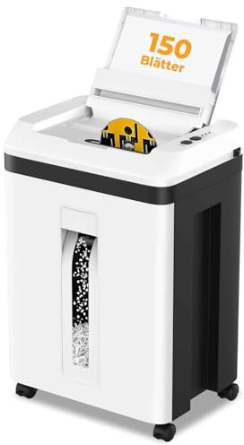 Trituradora de Papel con Alimentación Automática, 40 min Continuo, Nivel P-5, Destructora Eléctrica, Papelera 22L, para Oficina/Casa/Industrial/Hogar (150 Hojas)