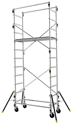 Echafaudage roulant alu - Spécial Passage Etroit - Hauteur de travail max 4.7m - 347703