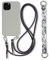 Galful Handykette kompatibel mit iPhone 15 Pro Max Hülle mit Armband,Necklace Handyhülle iPhone 15 Pro Max Schutzhülle zum Umhängen Kordel Verstellbarer Halskette Silikon Case Cover-Grau