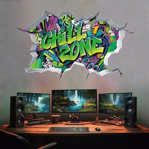 TOARTI 3D Graffiti, väggdekal, ungdomsrum, ordstäv, chillzon, väggdekal, tonåring, flicka, pojke, grafitti, cool, väggdekor, ungdomsrum, dekoration
