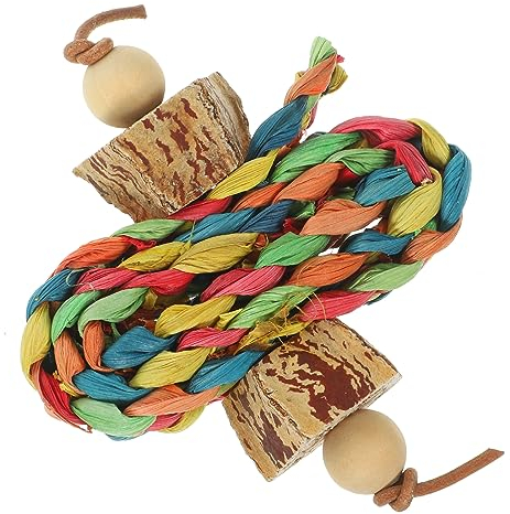 Housoutil Giocattolo Da Masticare Per Pappagalli Uccello Che Mastica Legno Altalena Pappagallo Appesa Giocattolo Masticare Pappagallo Di Legno Frutta L'altalena