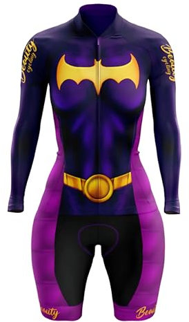 Generic Damen Radtrikot-Set, Skinsuit, Einteiler, Fahrrad-Shirts, Fahrrad-Shorts, Triathlon-Anzug mit Gel-Polsterung, XS-3XL, 17, L