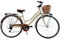 MADICKS Damen-Fahrrad Holland, Größe 28, Vintage, Retro, mit Korb in Beige, mit Gangschaltung (Korb vorne aus Weidengeflecht)