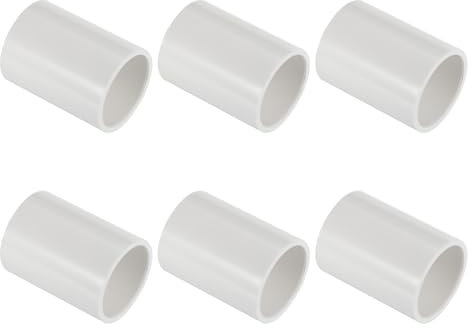 PATIKIL Adattatore di Accoppiamento per Tubo in PVC da 1, 6 Pezzi Connettore a Presa per Tubo Dritto per Uso Estensione Tubi Sistemi di Irrigazione a Goccia Spruzzatore, Bianco