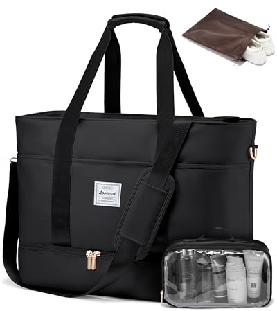 LOVEVOOK Borsa da viaggio da donna, impermeabile, Weekender Travel Duffel Bag con scomparto per scarpe, borsa da clinica, per la nascita della mamma, per la sauna, per lo sport, per il viaggio Ryanair