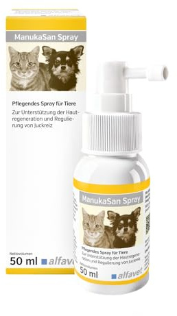 Alfavet ManukaSan Spray de miel naturel nourrissant pour chien, chat et petits animaux, 50 ml