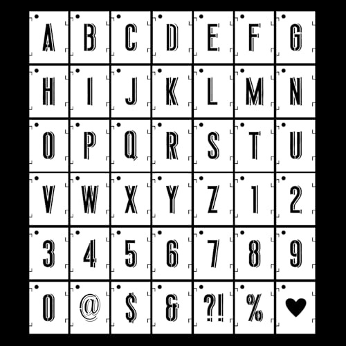 FAYAHAR 42 Pezzi Stencil Lettere, 7,5 cm Riutilizzabili Stencil Numeri, Modelli ad Incastro con Lettere e Numeri e Simboli, DIY Bambini Modello di Disegno, per Pittura, Apprendimento