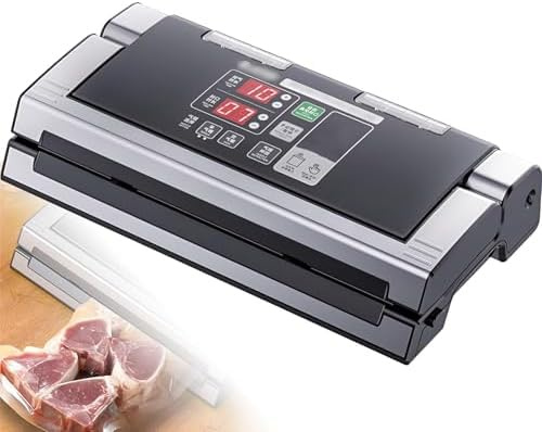 Macchina per sottovuoto – Sigillatrice per conservazione degli alimenti con barra di tenuta da 40 cm per alimenti secchi e umidi, funzione gonfiata ad aria per conservare freschi