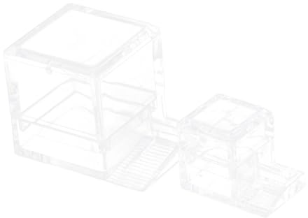 KOMBIUDA Comedero Compacto de 2piezas Transparente para Acrílico Hormigas Ligero Diseño y Fácil de Usar para Granja