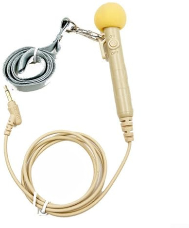 Microphone à main avec corde de suspension pour enseignants et guides touristiques, design léger et portable (beige)