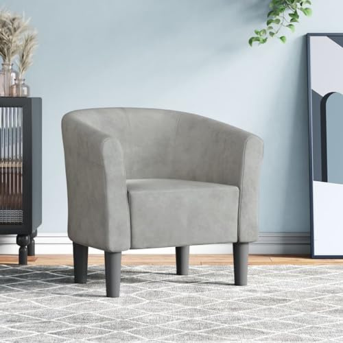 Mimdixy Sillón de televisión, sillón de lectura, color gris claro terciopelo