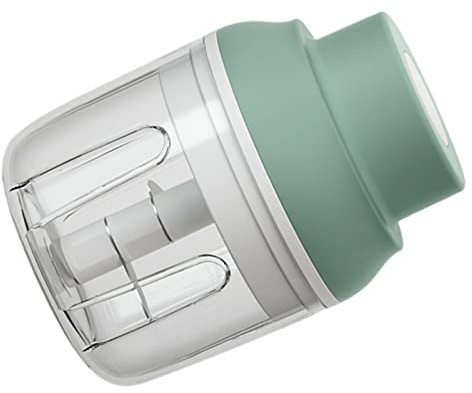 KUIDAMOS Hachoir à Ail électrique Efficace à 3 Lames pour Fournitures de Cuisine, Hachage Rapide pour la Cuisine, Complément Alimentaire pour bébé en PP, PC, Acier Inoxydable 4,7 X 3,5 X,5 Pouces