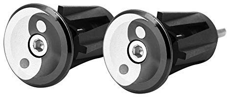 Dilwe Bike Handlebar End Plug, Aluminum Alloy Handle Bar Stoppers with Wrench for Bicycle Accessory(Black)