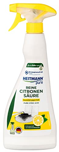 HEITMANN pure Reine Citronensäure Sprühflasche: Ökologischer Bio-Entkalker für Oberflächen, 1 x 500ml
