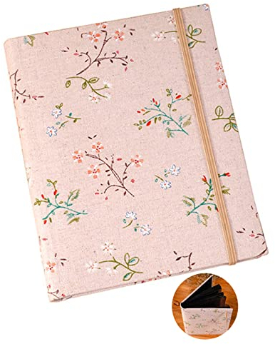 Fotoalbum Einsteckalbum Vintage Lein 200 Fotos 10x15 Schwarze Seiten Mit 200 Pocket Geeignet für 6-Zoll-Fotos Familien Hochzeit Jahrestag (B)