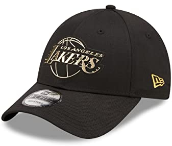 New Era Los Angeles Lakers NBA Foil Logo Black 9Forty Snapback Cap - One-Size