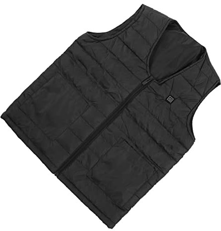 Beheizte Weste mit V Ausschnitt, Smart Constant Temperature Atmungsaktive Warme Heizweste, Winter Heizjacke mit 10 Heizzonen, mit Drei Geschwindigkeiten Temperaturregelung(7XL-Schwarz)