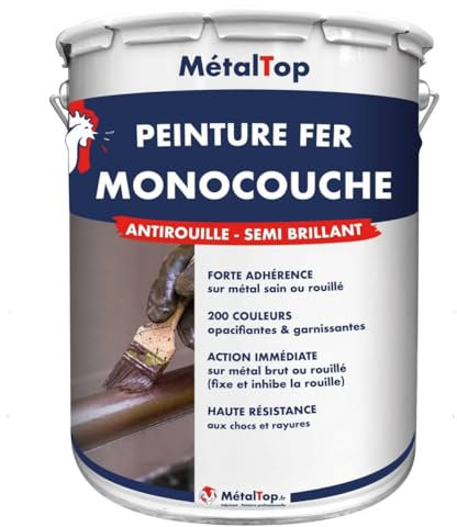 Metaltop - Peinture Fer Monocouche - Marron - RAL 8015 - Pot 1 L