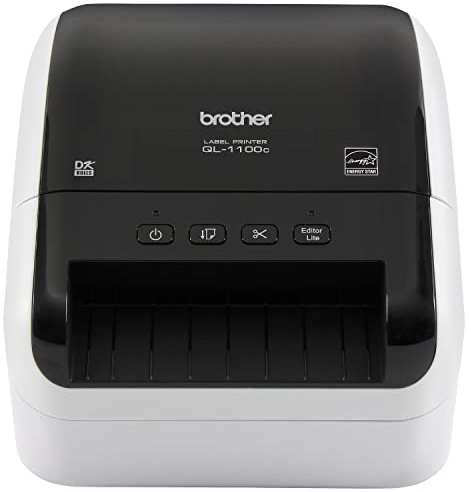 BROTHER QL-1100C Wide Format, Postage and Barcode Professional Thermal Label Printer, Black