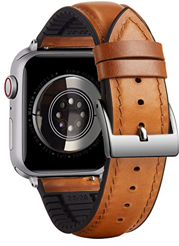 BINLUN Compatibile con Apple Watch Cinturino 49mm 46mm 45mm 44mm 42mm 41mm 40mm 38mm Cera Olio Pelle Silicone Ibrido Cinturini Compatibile con iWatch Series 11/10/9/8/7/6/5/4/3/2/1 Ultra3/2/1 SE3/2/1