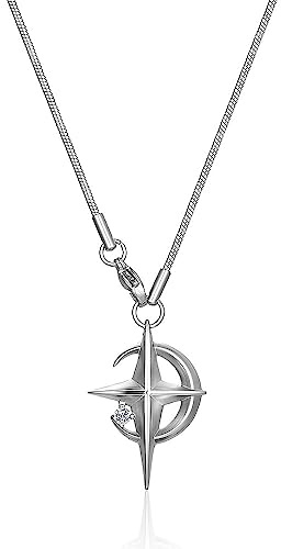 gateonse Y2k Moon Star Pendant Necklace for Men Women Stainless Steel Cool Necklaces Punk Star Necklaces Jewelry