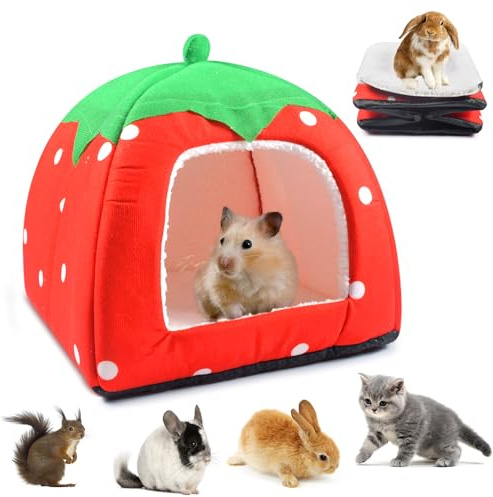 FGen Petit Nid Animaux Compagnie,Lit de Maison pour Petits Animaux,Hamster Maison Lit,Sac de Couchage Lavable et Amovible pour Hamsters, Lapins Nains, Chinchillas et hérissons.