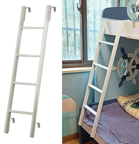 Superposé Échelle de Lit Amovible avec Crochets, Escabeau de Loft de Bateau de Voiture, Réglable pour Lit Double