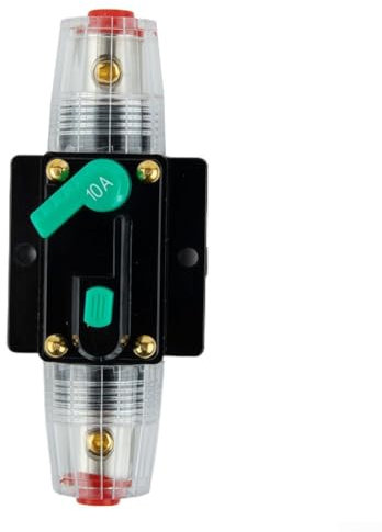 Gdfnmogo Disjoncteur à réinitialisation manuelle CC 12 V 24 V, 10 A à 100 A - Fusible de réinitialisation en ligne pour voiture marine moteurs à la traîne audio (10 A)