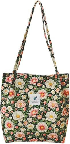 CCAIPU Borsa Shopper Donna - Tote in Velluto a Coste, Grande Capacità, Perfetta per Viaggi e Shopping (Multicolore-A)