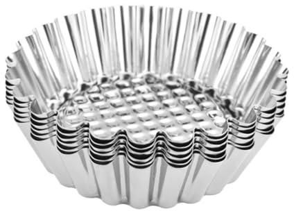 DINHEAROM Molde De Tartaleta De Huevo De Acero Inoxidable 16 Unidades Antiadherente Fácil De Usar