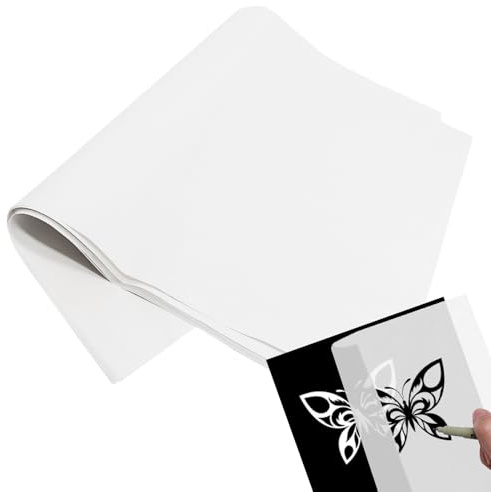 50 Blatt Weiß Pauspapier A4, 21×29.7cm Transferpapier, Kohlepapier zum nachzeichnen, Durchschreiben Übertragen Sie Muster Einfach und Perfekt Kann Mehrfach Verwendet Werden (Weiß)