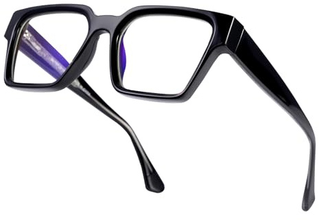 OKH Gafas TR90 con Filtro de Luz Azul para Hombres y Mujeres, Sin Receta, para Videojuegos, Ordenadores, Antifatiga Visual y Protección UV (Negro)