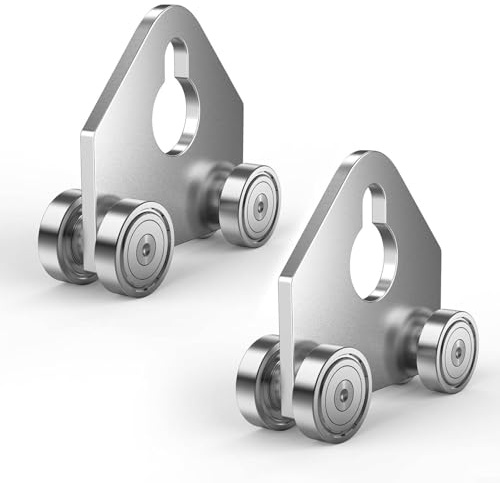 Carrello a rulli resistente per canali da 1 5/8 puntoni, supporta 350 kg sistema di puleggia triangolare doppio con prevenzione delle legature e movimento fluido e silenzioso