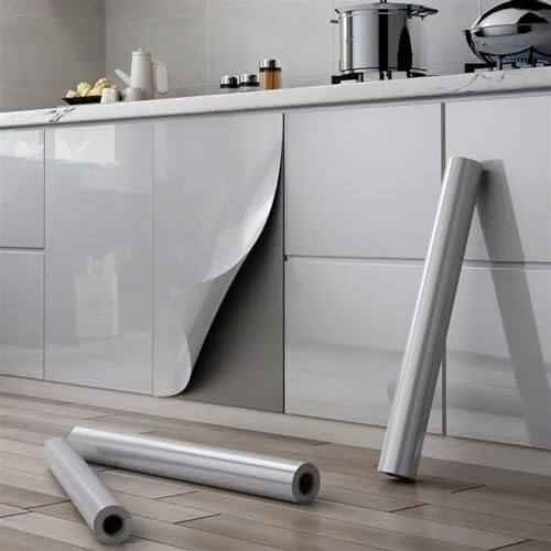 Köksinredning Vattentät Oljetät tapet Peel and Stick Roll Wall Stickers Självhäftande Heminredning for kök Vägghäftande tapeter(Grey,60cmX2m)
