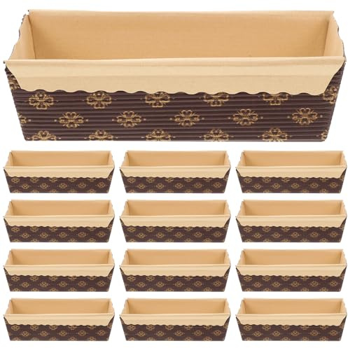 TOYANDONA 25 teglie di carta usa e getta, rettangolari, per pane veloce, piccoli pane alla zucca, forno a microonde e freezer, 15,8 x 7,8 x 5,18 cm