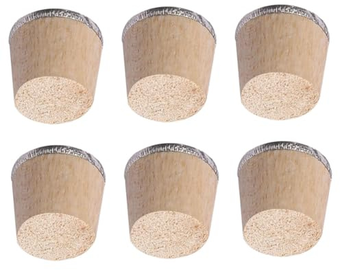 VINTORKY Tapón de Madera Pequeño para Botella Aislante de Agua Caliente, 6 Piezas, Accesorio para Hervidor y Tetera, Sellado Térmico para Cocina y Garrafas de Agua