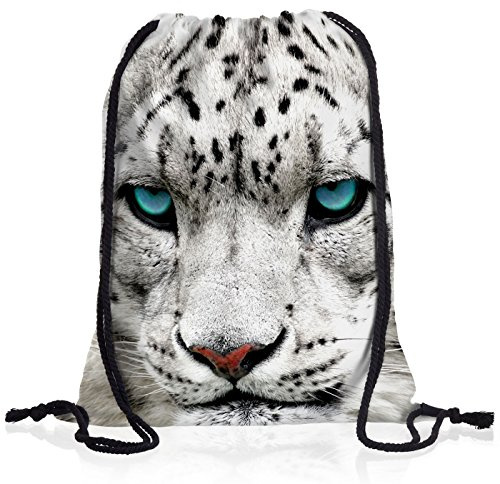 style3 Schneeleopard Kopf Rucksack Tasche Turnbeutel Sport Jute Beutel Leopard