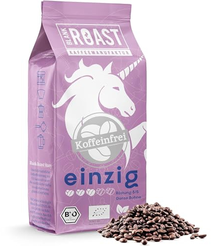 Blank Roast - EINZIG - 1kg (5er Pack) - BIO Kaffeebohnen koffeinfrei - 100% Arabica aus Peru - schonend & umweltfreundlich entkoffeiniert - säurearm mit voller Crema - ideal für jede Zubereitungsart