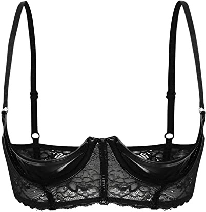 dPois Soutien Gorge Demi Bonnet Bras Sein Nu Femme Sexy Soutien-Gorge Ouvert Erotique Lingerie Tank Tops Brassière Dentelle Bra Push Up Vêtement de Nuit Clubwear