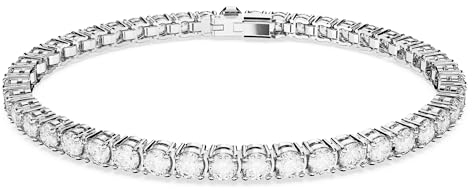 Swarovski Matrix Tennis, Rundschliff, Weiß, Rhodiniert