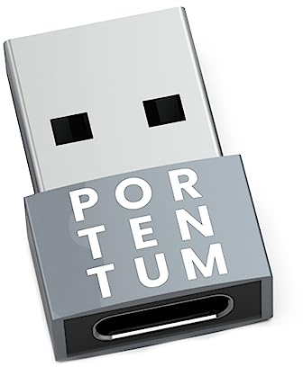 PORTENTUM Adaptador USB C Hembra a USB A Macho 2.0 Velocidad 480 MB Cuerpo Premium Zinc con Alta Resistencia al Calor - Adaptador USB a Tipo c de Solo 4 Gramos