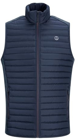 JACK & JONES Vestes d'extérieur à col multi bodywarmer pour homme, Bleu marine vif, 8XL