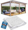 Warmfay Abdeckplane mit Ösen 1.9X3.9M, wasserdichte Durchsichtige Plane 350g/m², PVC Plane Transparent mit Ösen, Wetterfest Winterfest Anti-UV Zeltplane für Pavillon, Pflanzen, Gartenmöbe, Camping